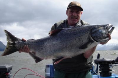 The photo of the week shows Mark Girard with a 40-pound Chinook (King) Salmon boated in the Douglas Channel near Kitimat on Saturday May 26.  If you cant get em in the river you can get em in the ocean!  Mark was fishing with Ron Wakita who took this pho